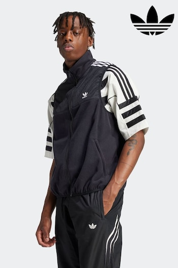 adidas Originals Black Adicolor 3Stripes Microfleece Gilet (AV5627) | £45