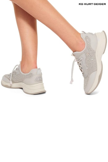 KG Kurt Geiger Kelsie Knit Gem Nude Trainers (AV5781) | £139