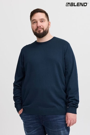 Blend Big & Tall Blue Lightweight Crew Neck Knit Jumper (AV6043) | £28