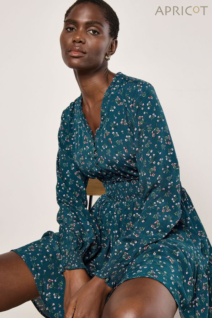 Green floral dress next hotsell