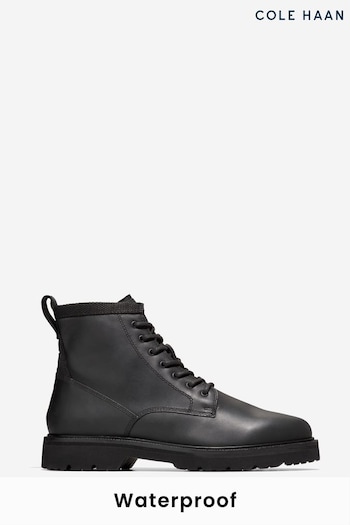 Cole Haan Mens American Classics Waterproof Plain Toe Black Boots (AV6443) | £215