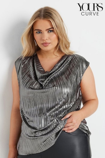 Yours Curve Silver Limited Cowl Neck Vest (AV6841) | £33