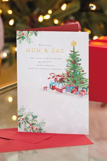 Hallmark White Christmas Tree Christmas Card for Mum & Dad (AV6932) | £4