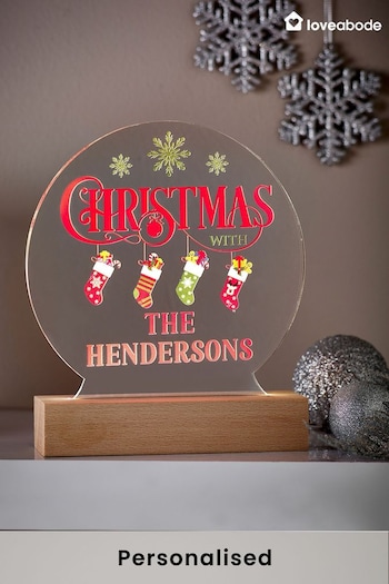 Personalised Xmas Stocking Night Light by Loveabode (AV6965) | £22