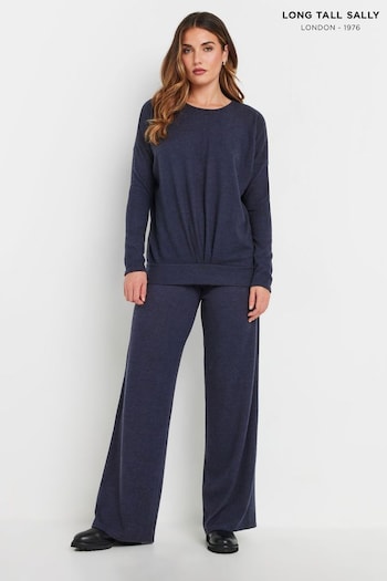 Long Tall Sally Blue Soft Touch Wide Leg Trousers (AV7020) | £30