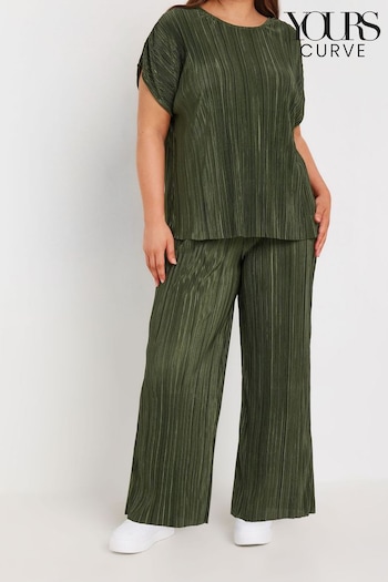 Yours Curve Green Limited Plisse Trousers (AV7021) | £33