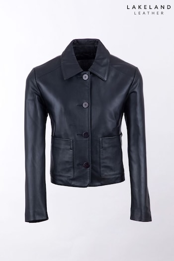 Lakeland Leather Black Kendal Collared Jacket (AV7114) | £199