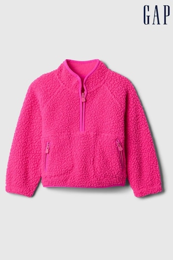 Gap Pink Sherpa Half-Zip Pullover Fleece (6mths-5yrs) (AV8426) | £22