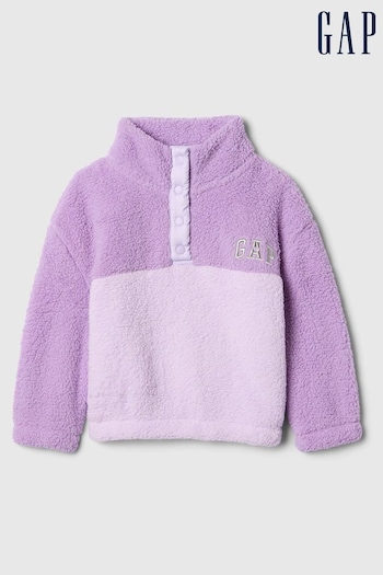 Gap Violet Purple Recycled Sherpa Quarter-Snap Fleece (6mths-5yrs) (AV8428) | £22