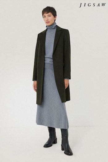 Jigsaw Green Maxi City Coat (AV8586) | £325