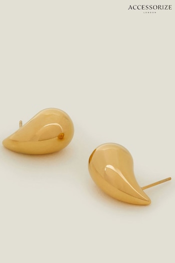 Accessorize Gold Tone 14ct Stainless Steel Chunky Teardrop Earrings (AV8836) | £20