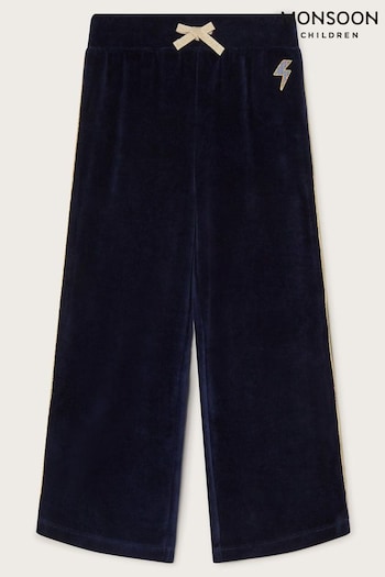 Monsoon Blue Wide Leg Velour Joggers (AV8932) | £23 - £27