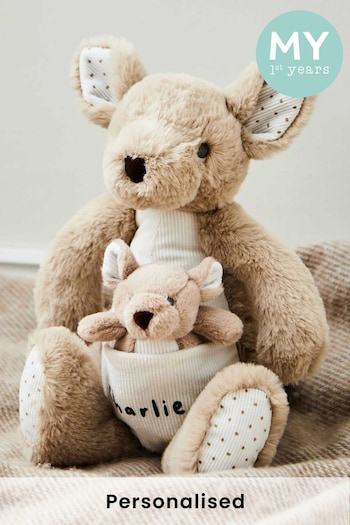 Personalised Kangaroo and Baby Soft Toy Set by My 1st Years (AV8970) | £38