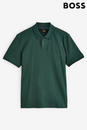 BOSS Green Logo Print Interlock-Cotton Polo Shirt (AV9173) | £89