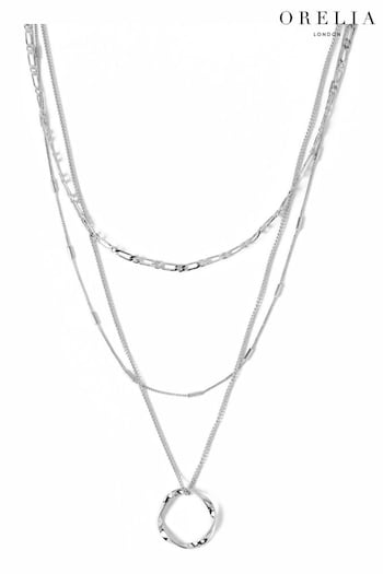 Orelia London Open Circle Three Row Necklace (AV9237) | £35