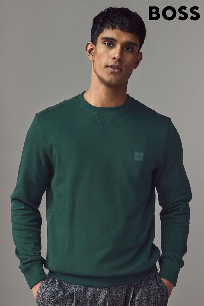 Buy Men s BOSS Essentials Sweat Tops Cotton Sweatshirtsandhoodies Online FitminShops