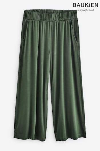 Baukjen Green Cropped Palazzo Trousers (AW0191) | £69