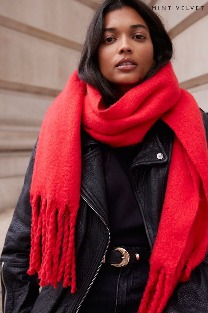 Red scarf online discount