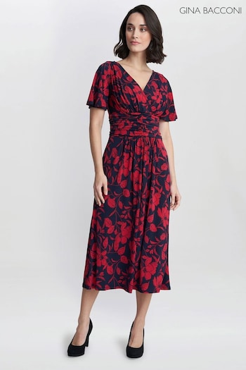 Gina Bacconi Blue Geri Jersey Print Dress (AW0254) | £120