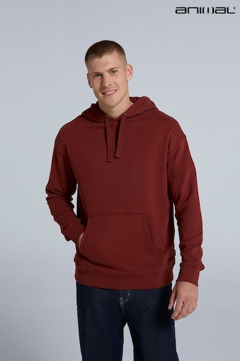 Animal Red Mens Icon Drop Shoulder Hoodie (AW0325) | £49