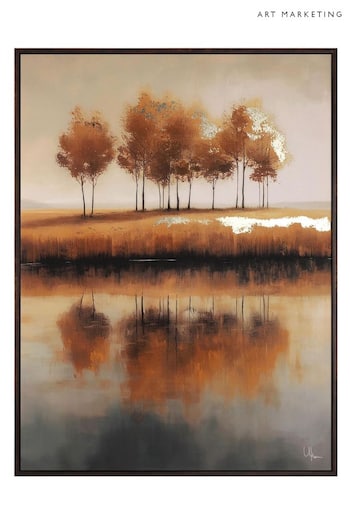 Art Marketing Orange Treeline View Golden Wall Art (AW0450) | £82