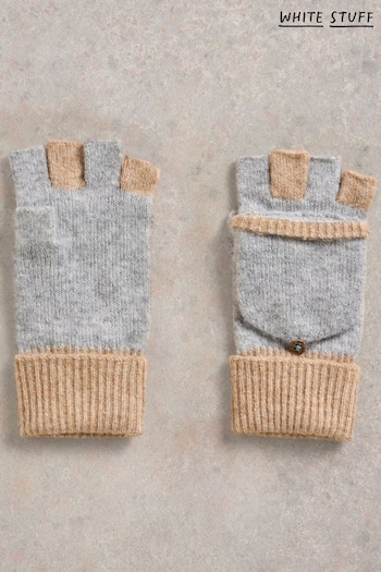 White Stuff Grey Poppy Knitted Flip Gloves (AW0798) | £25