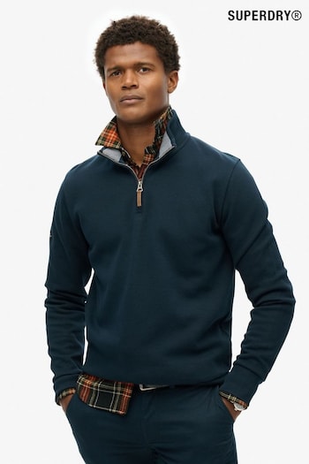 Superdry Blue Core Pique Henley Sweatshirt (AW1283) | £60