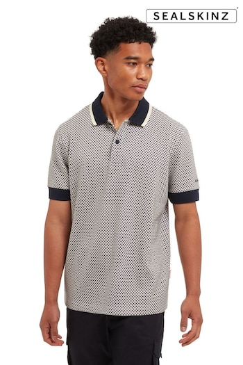 Sealskinz Blue Dersingham Short Sleeve Printed Polo Shirt (AW1423) | £95