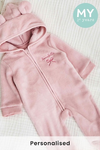 My 1st Years Personalised Bow Fleece All-In-One (AW1822) | £34