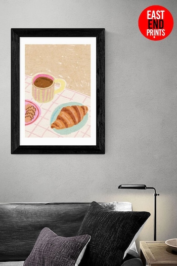 East End Prints Black Coffee and Croissant Beige Blush by Kartika Paramita (AW1893) | £45 - £120