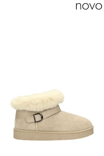 Novo Natural Standard Fit Lark Faux Fur Buckle Ankle Boots (AW1973) | £32