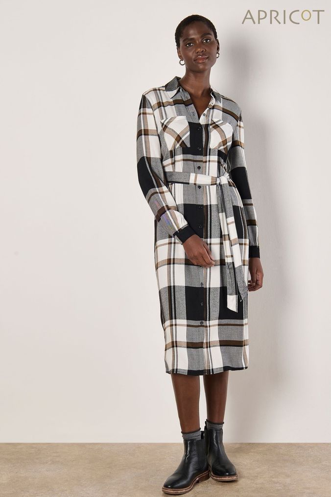Checked shirt dress online