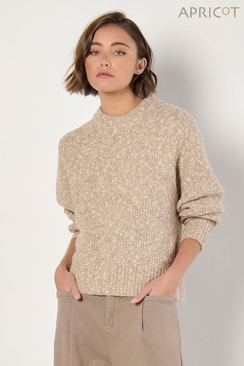 Apricot Natural Two Tone Knit Jumper (AW2083) | £39