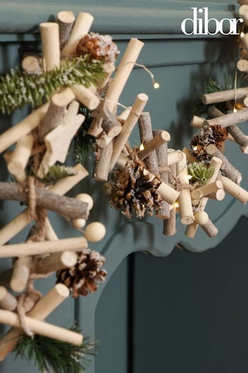 Dibor Natural Nordic Pine Light Up Christmas Garland (AW2386) | £32