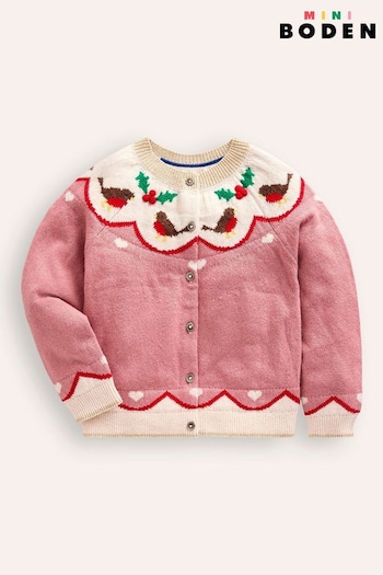 Boden Pink Edie Fairisle Pattern Cardigan (AW2919) | £37 - £42