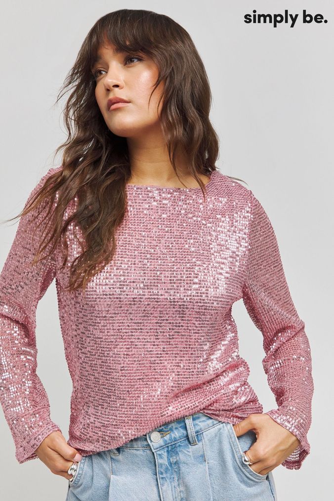Buy Women s Pink Sequin Tops Online Next UK