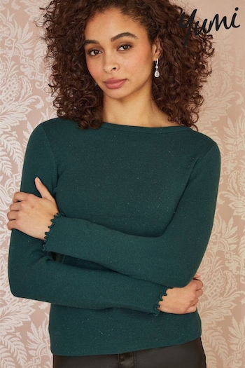 Yumi Green Sparkle Knit Jumper (AW3289) | £45