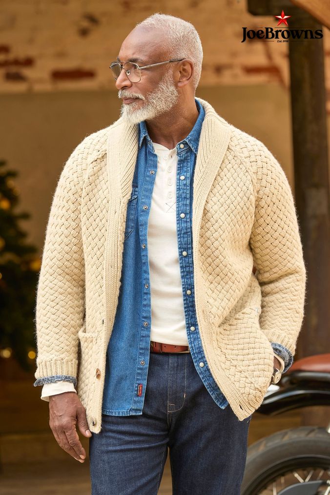 Men s Cream Cardigans Men s Beige Cardigans Next UK