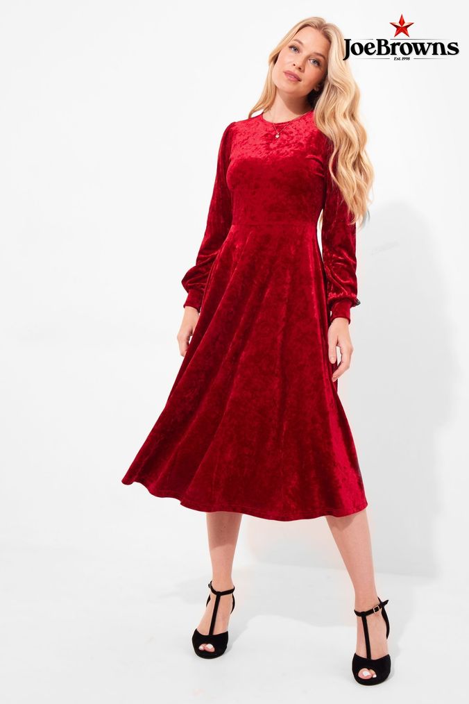Red velvet dress online clearance