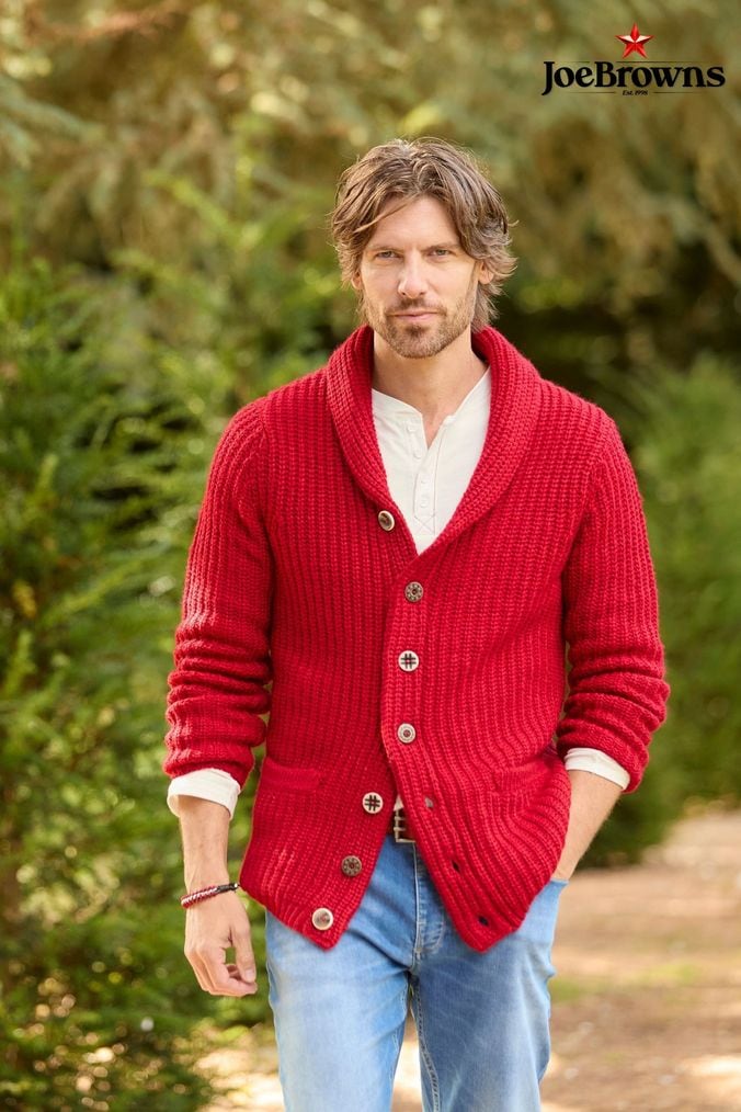Buy Men s Red Cardigans Knitwear Online Next UK