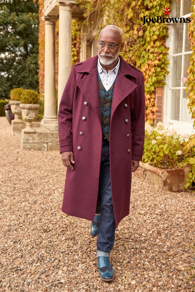 Red long coat mens sales
