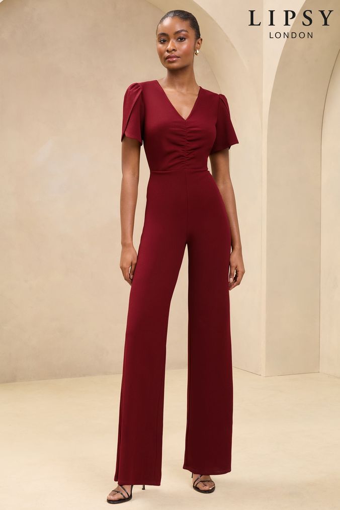 Evening jumpsuit with sleeves outlet
