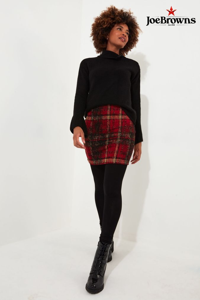 Red plaid leggings womens top
