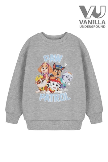 Vanilla Underground Grey Kids Unisex Paw Patrol  Licensed 100% Cotton Sweatshirt (AW3825) | £20