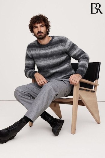 Banana Republic Grey Brushed Stripe Sweatshirt (AW4500) | £120