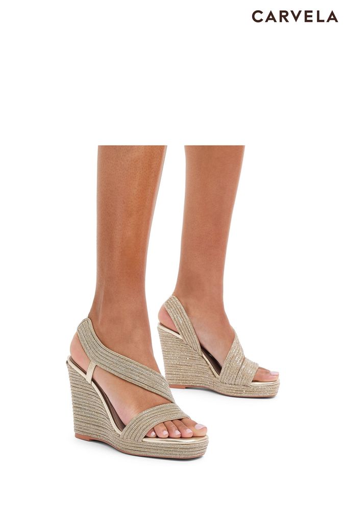 Next gold wedge sandals discount