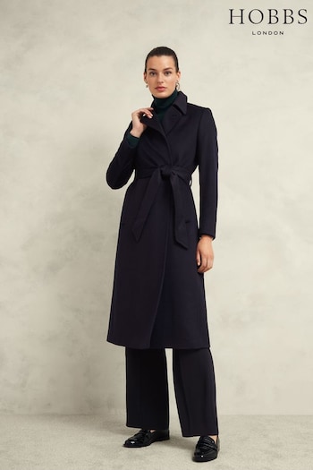 Hobbs Blue Petite Livia Wool Coat (AW5225) | £379