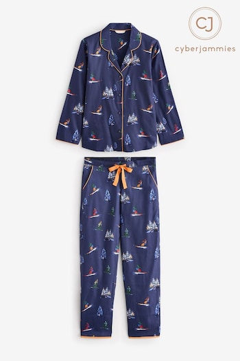 Cyberjammies Blue Alpes Ski Print Pyjama Set (AW5626) | £52