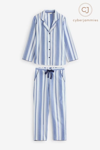 Cyberjammies Blue 100% Cotton Alpes Stripe Pyjama Set (AW5635) | £52