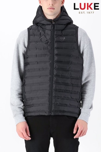 Luke 1977 New Global Hooded Black Gilet (AW5674) | £85